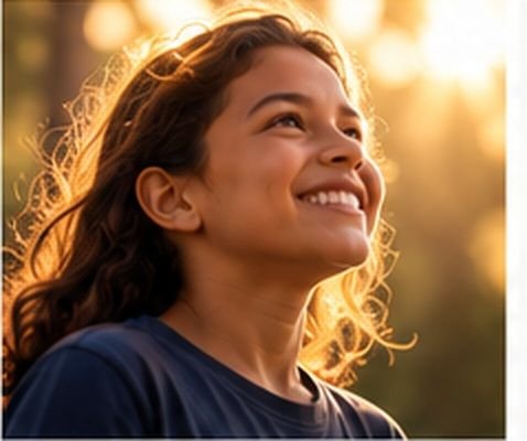 Criança olhando para o horizonte com esperança